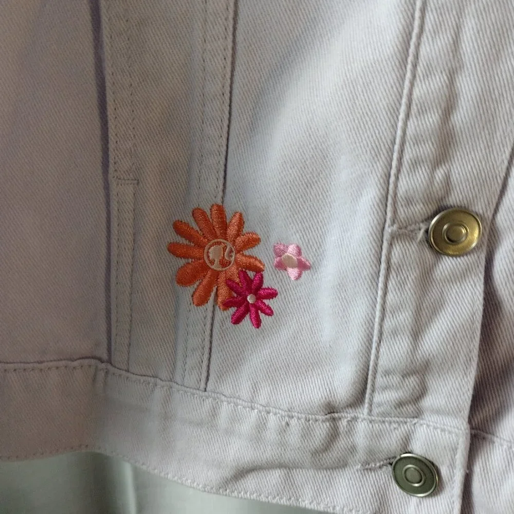Barbie Truck Tour Lavender Denim Jacket Embroidered Logo 100% Cotton - Picture 13 of 14